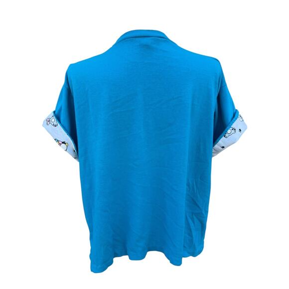 The Zoo Crew 87' Women's M Crop Tee Shirt Bear Riding Bicycle Graphic Blue - Picture 2 of 11